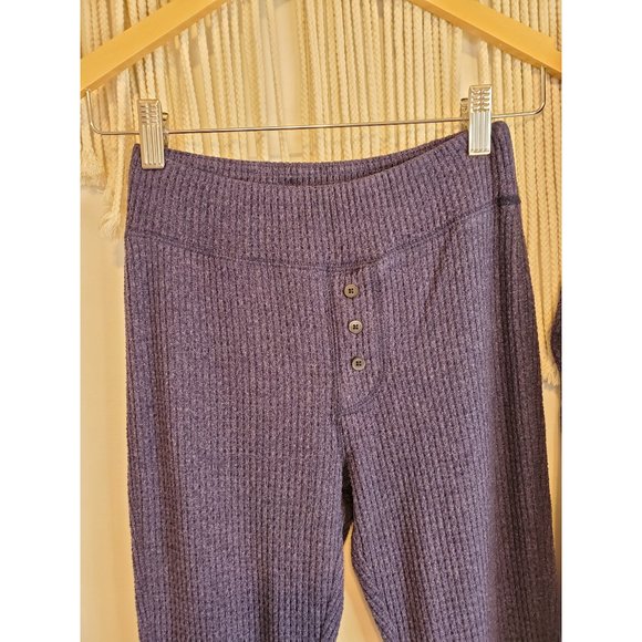 Aerie Navy Waffle Knit 2 Piece Loungewear Set, Size Small - Picture 5 of 8
